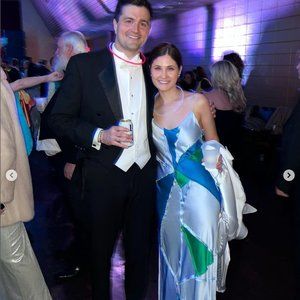 KES ELONGATED DRESS WITH SLIT - OCEAN COMBO